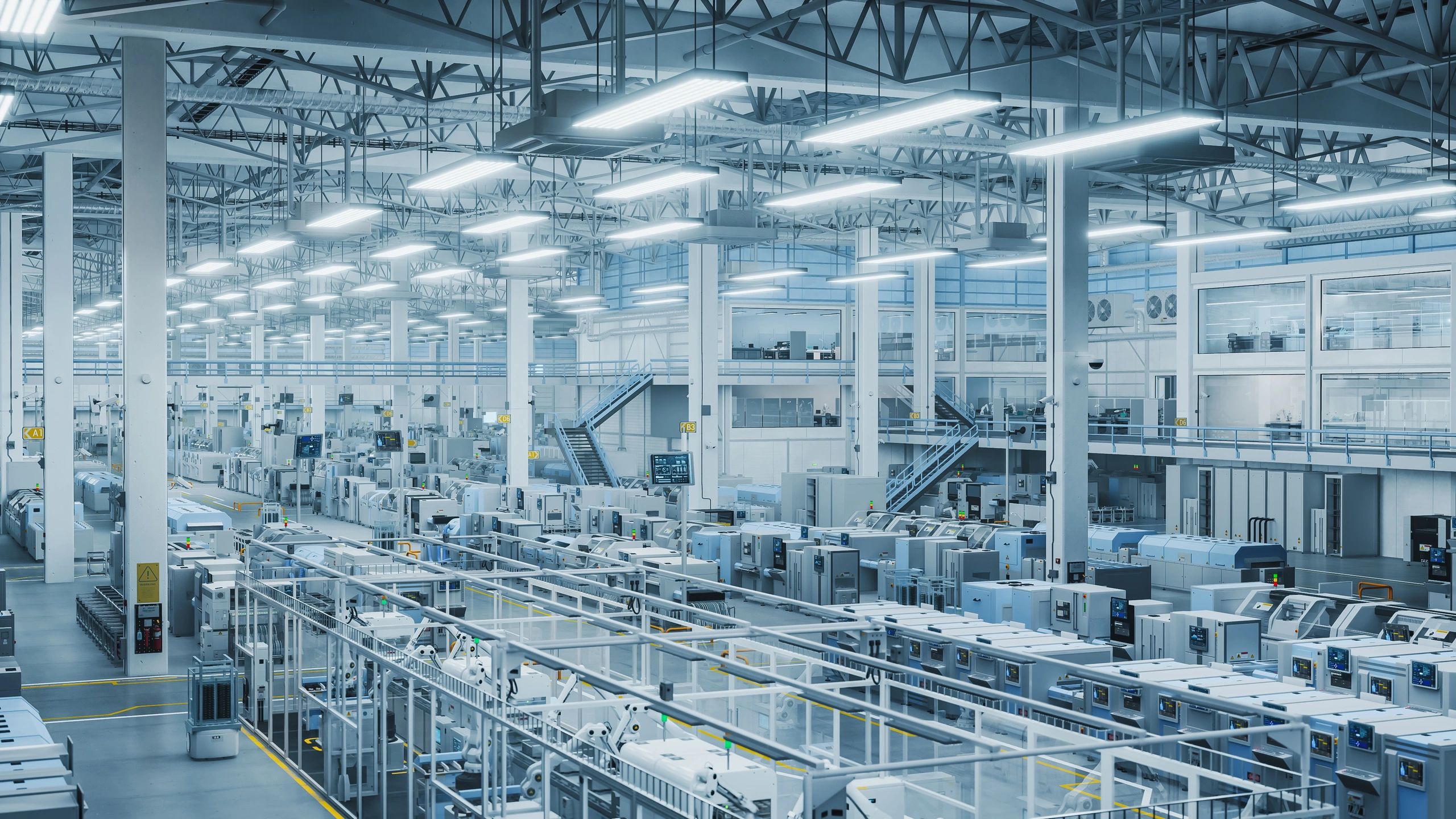 LED üretim hattını temsil eden endüstriyel üretim görseli
